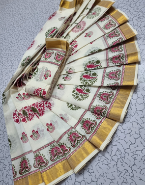 PRINTED KERALA COTTON SAREES