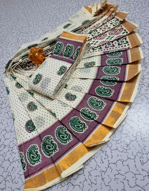 PRINTED KERALA COTTON SAREES