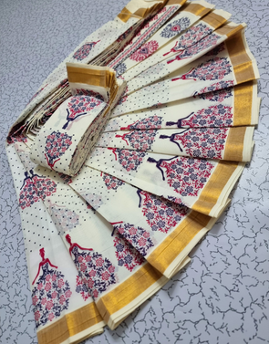 PRINTED KERALA COTTON SAREES