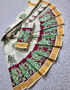 PRINTED KERALA COTTON SAREES